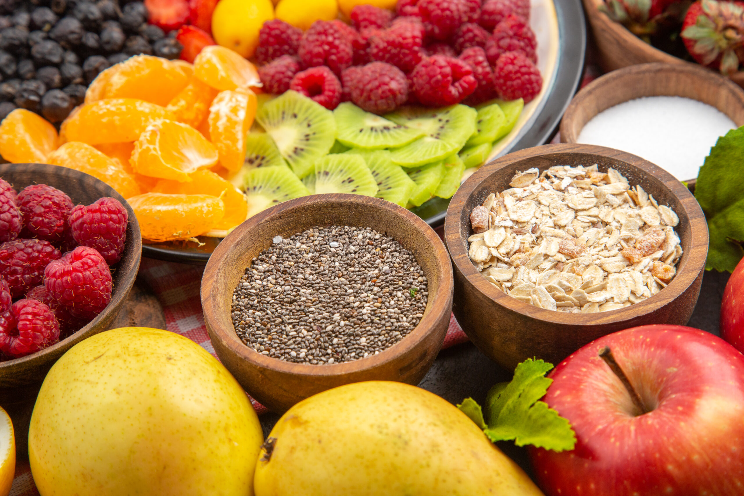 Uma foto de alimentos ricos em fibras